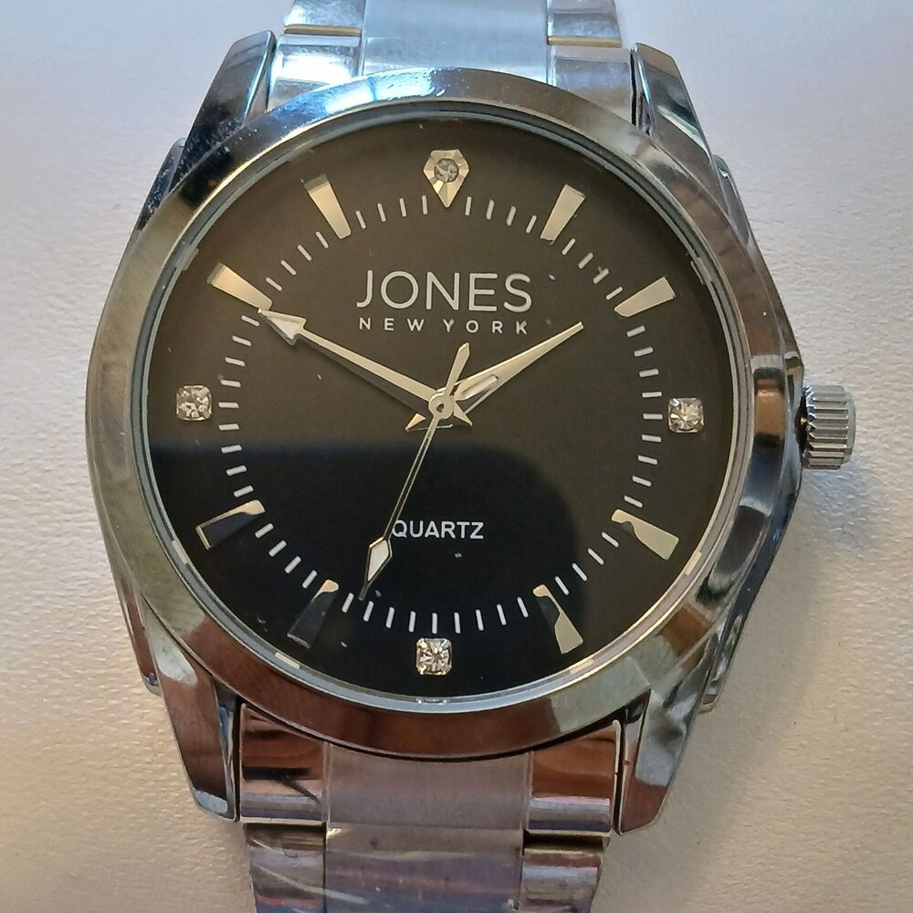 Jones New York Men's Watch Black Dial Silver Tone Bracelet JNYW2419M 41mm
